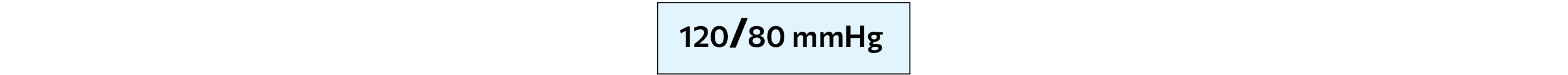 120 over 80 mmHg (millimeters of mercury)